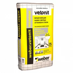 Клей плиточный высокоэластичный белый с увеличенным открытым временем weber.vetonit mramor